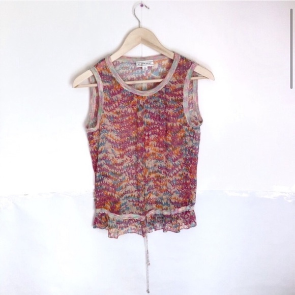 St John Sport Sheer Tank Top Pink Drawstring - Picture 2 of 7